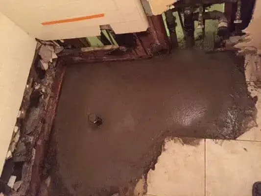 Slab opened to reach a leaking supply line under a Flower Mound floor